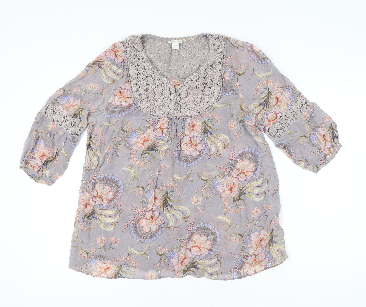 Womens UK Size 14 Monsoon Multicoloured Tunic Blouse