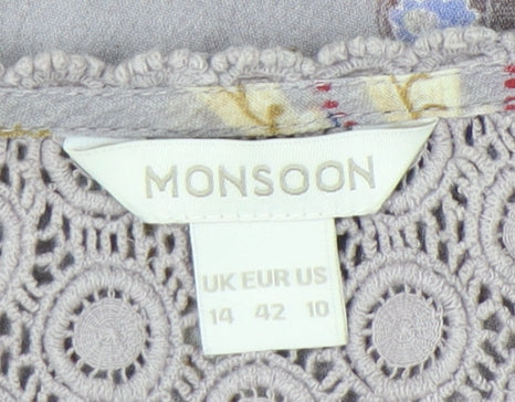 Womens UK Size 14 Monsoon Multicoloured Tunic Blouse