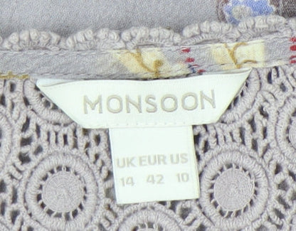 Womens UK Size 14 Monsoon Multicoloured Tunic Blouse