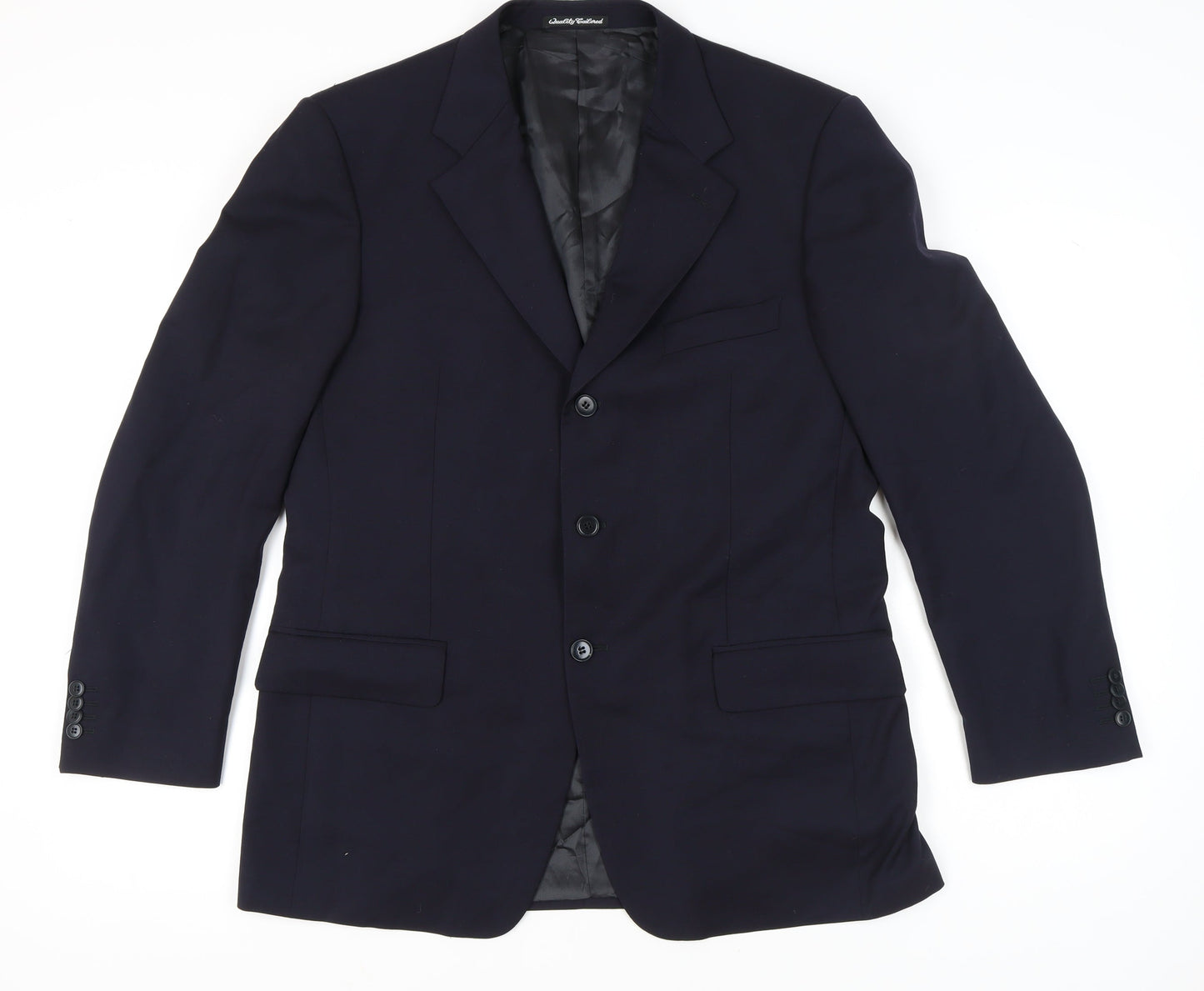 Sidi Men’s Blue Wool Blazer Jacket 42R Notch Lapel Classic Formal