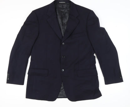 Sidi Men’s Blue Wool Blazer Jacket 42R Notch Lapel Classic Formal