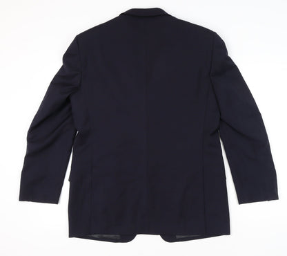 Sidi Men’s Blue Wool Blazer Jacket 42R Notch Lapel Classic Formal
