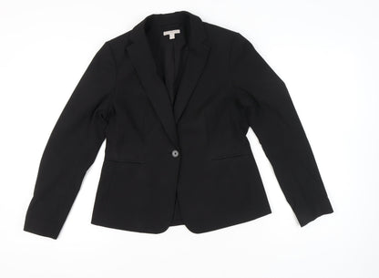 H&M Women’s Black Suit Jacket Size 12 Regular Notch Lapel Workwear