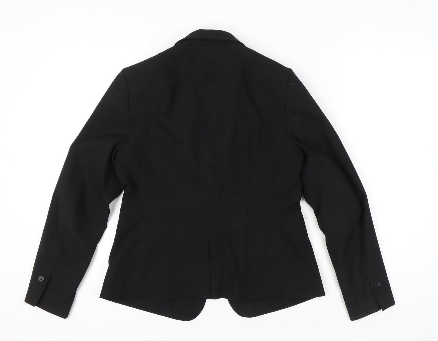 H&M Women’s Black Suit Jacket Size 12 Regular Notch Lapel Workwear