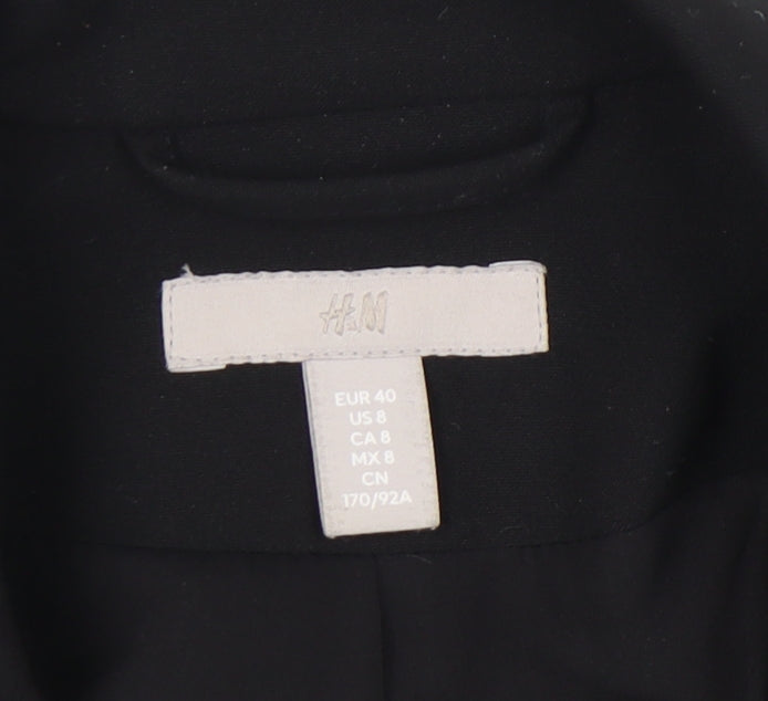 H&M Women’s Black Suit Jacket Size 12 Regular Notch Lapel Workwear