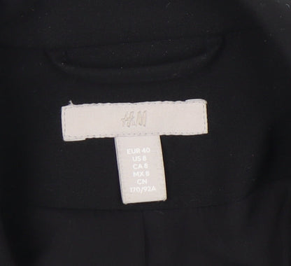 H&M Women’s Black Suit Jacket Size 12 Regular Notch Lapel Workwear