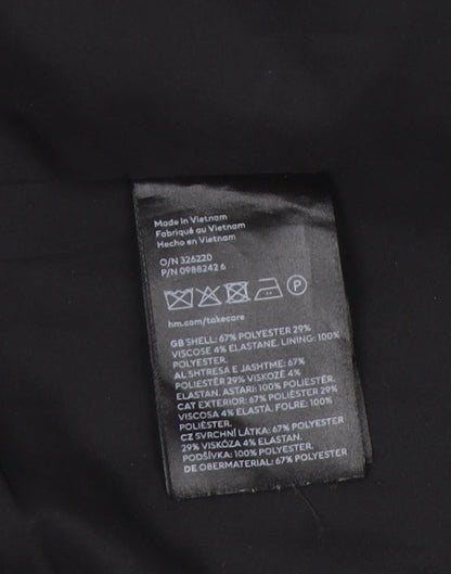 H&M Women’s Black Suit Jacket Size 12 Regular Notch Lapel Workwear