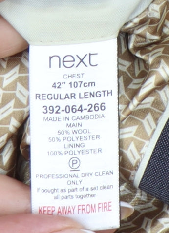 Mens UK Size 42 NEXT Regular Grey Suit Jacket
