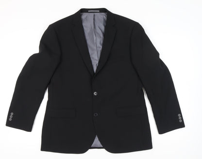 George Men’s Black Suit Jacket 42S Regular Fit Two Button