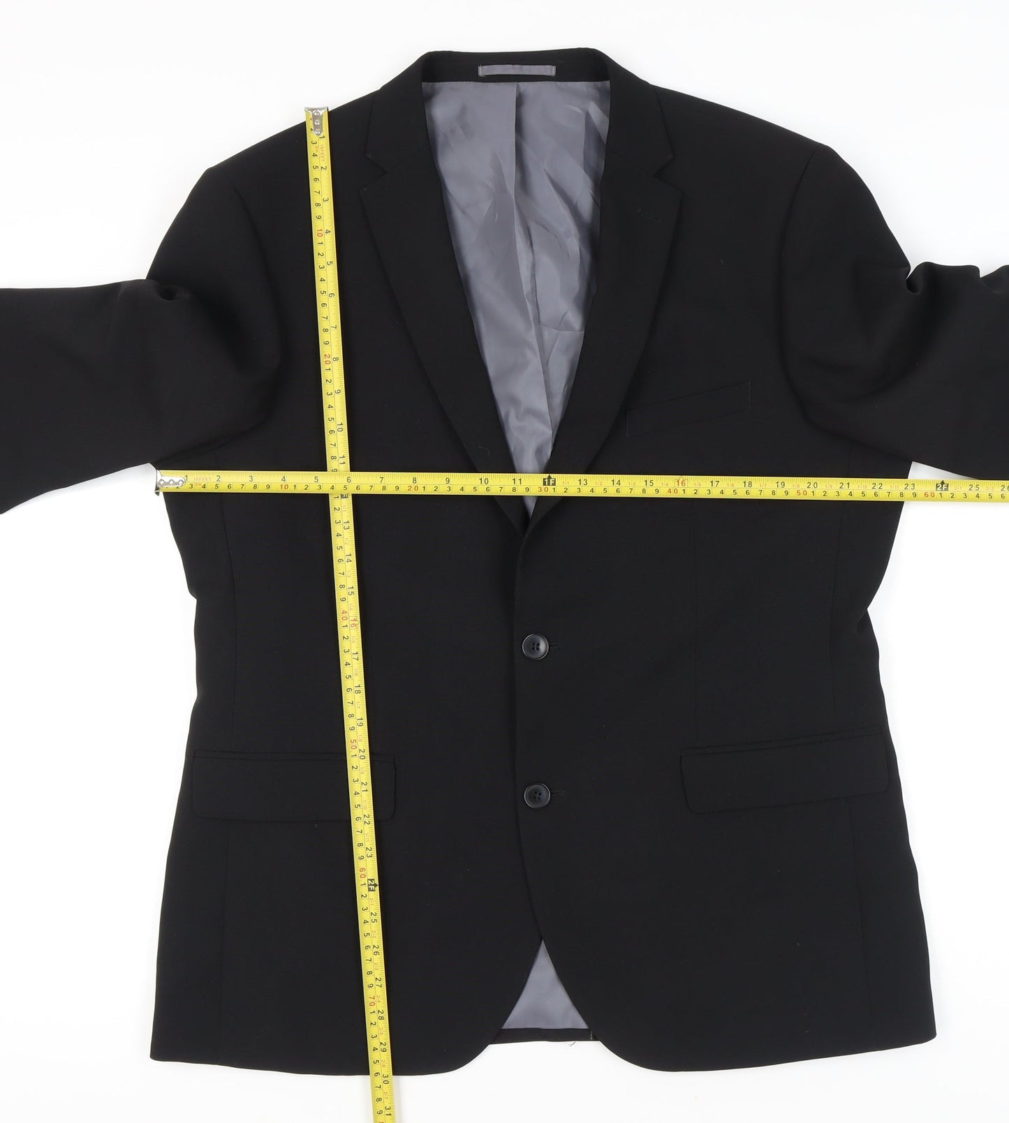 George Men’s Black Suit Jacket 42S Regular Fit Two Button