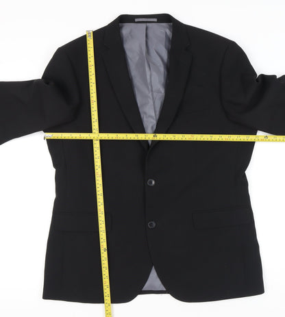 George Men’s Black Suit Jacket 42S Regular Fit Two Button