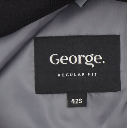 George Men’s Black Suit Jacket 42S Regular Fit Two Button