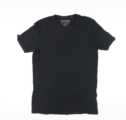 Jack & Jones Men’s Black Cotton Crew Neck Short Sleeve T-Shirt L