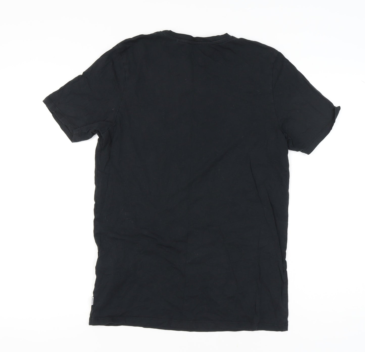 Jack & Jones Men’s Black Cotton Crew Neck Short Sleeve T-Shirt L