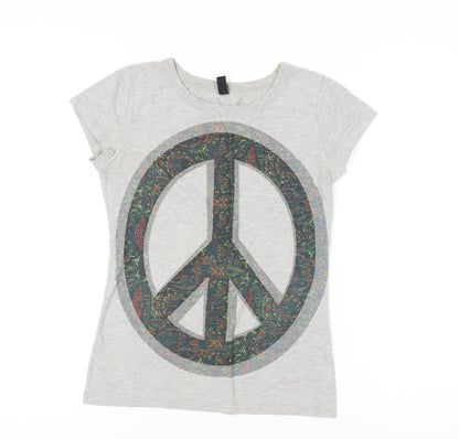 Womens UK Size M Only Grey Basic T-Shirt