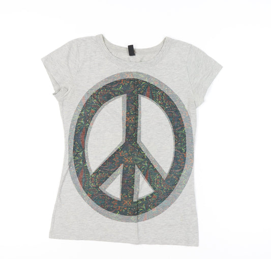 Womens UK Size M Only Grey Basic T-Shirt