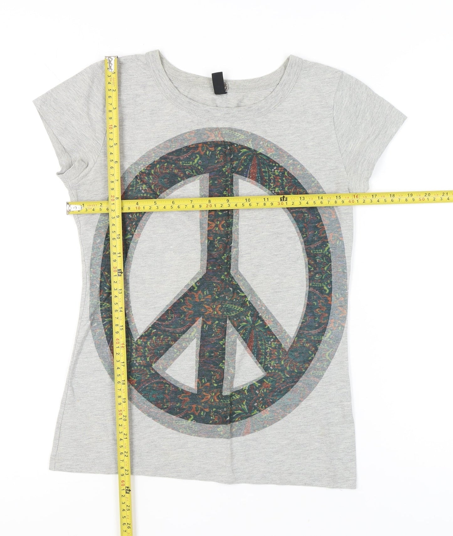 Womens UK Size M Only Grey Basic T-Shirt