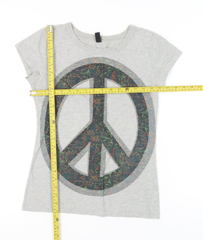 Womens UK Size M Only Grey Basic T-Shirt