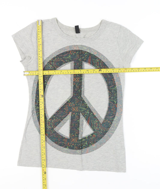 Womens UK Size M Only Grey Basic T-Shirt