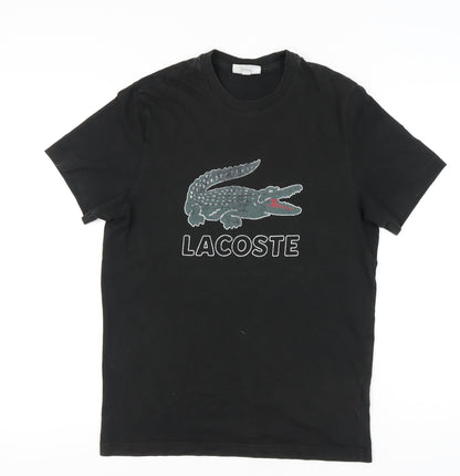 Lacoste Men’s Black M Regular Fit Logo Graphic T-Shirt