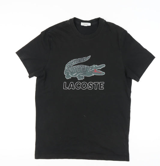 Lacoste Men’s Black M Regular Fit Logo Graphic T-Shirt