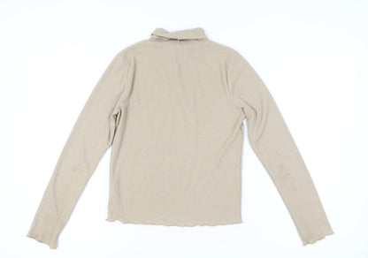 Womens UK Size S French Connection Beige Basic T-Shirt