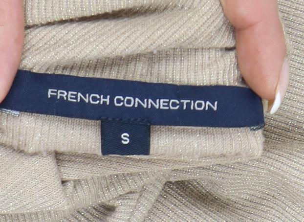 Womens UK Size S French Connection Beige Basic T-Shirt