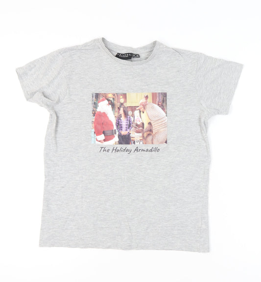 Primark Friends Women’s Grey Christmas Print T-Shirt Size 10