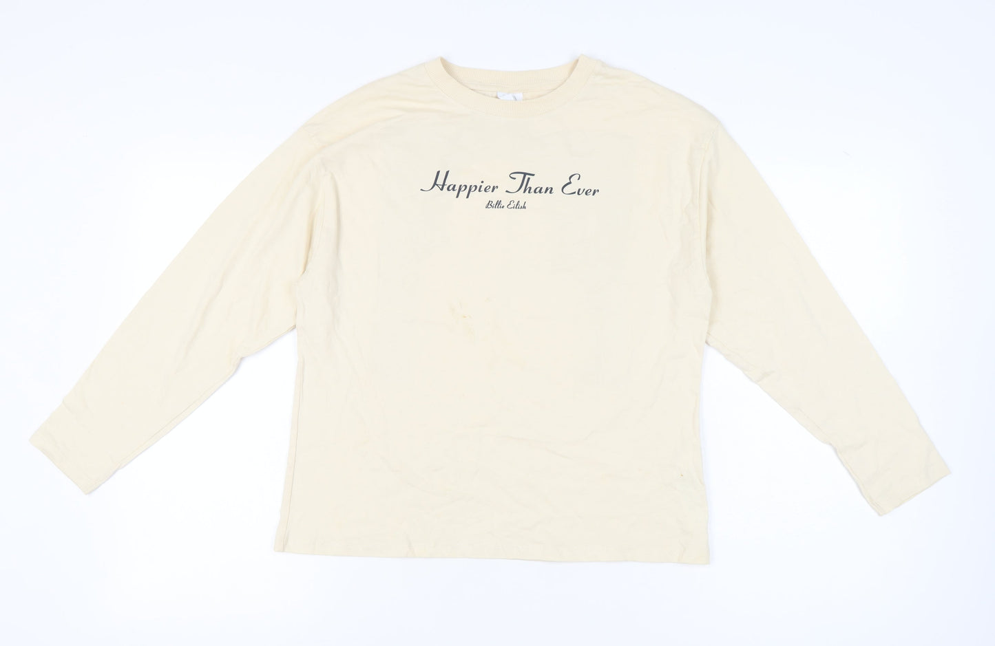 Zara Girls Beige Billie Eilish Long Sleeve Graphic T-Shirt 13-14Y