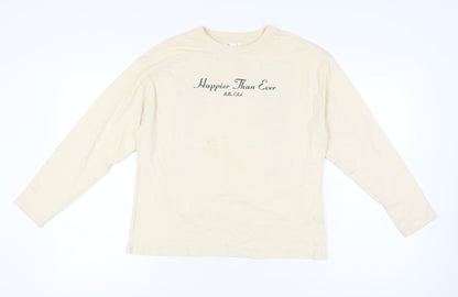 Zara Girls Beige Billie Eilish Long Sleeve Graphic T-Shirt 13-14Y