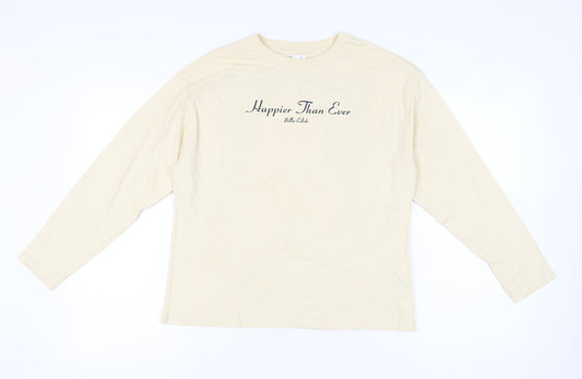 Zara Girls Beige Billie Eilish Long Sleeve Graphic T-Shirt 13-14Y
