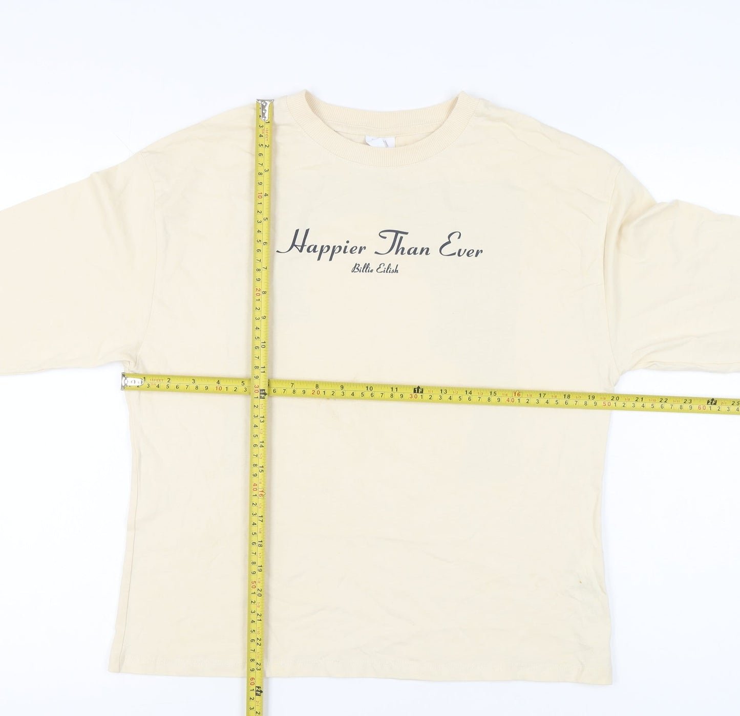 Zara Girls Beige Billie Eilish Long Sleeve Graphic T-Shirt 13-14Y