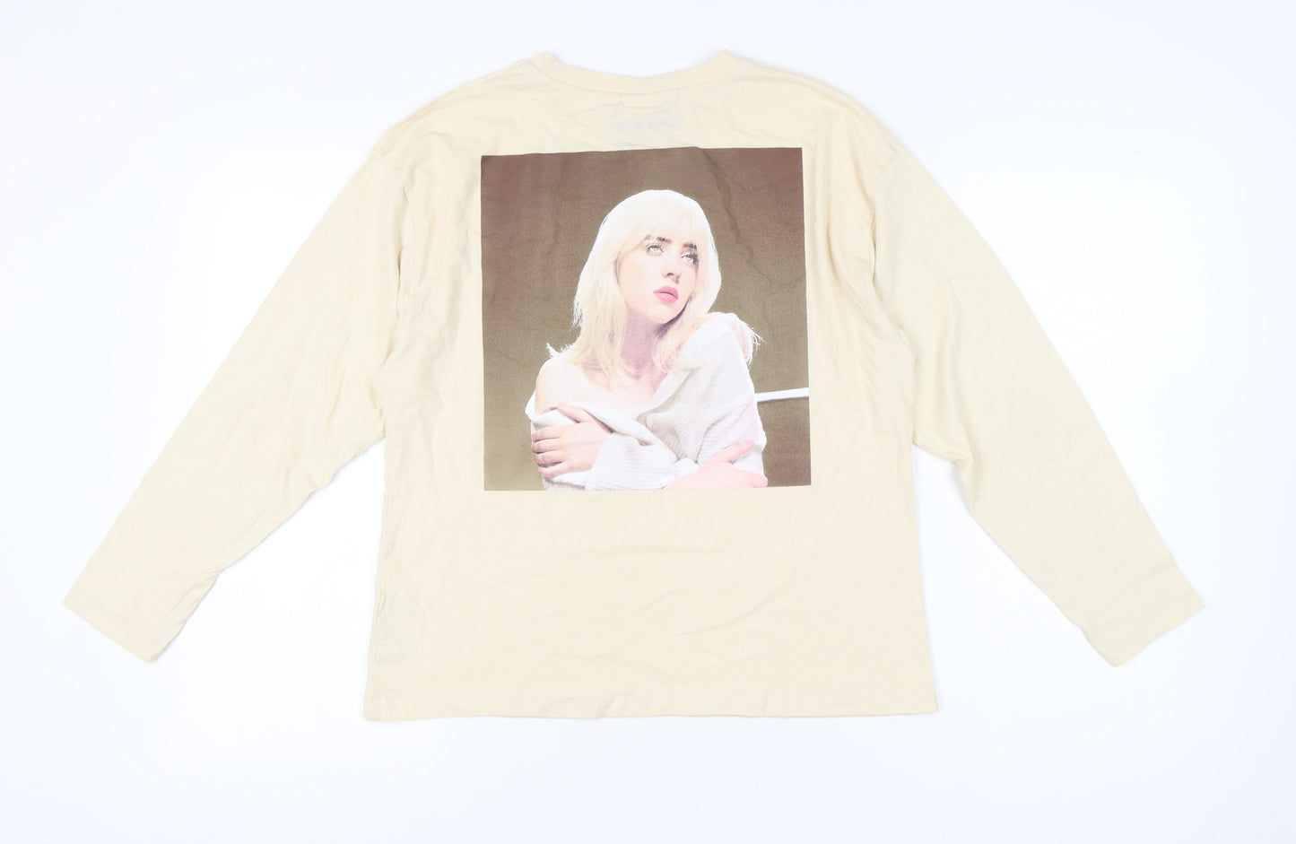 Zara Girls Beige Billie Eilish Long Sleeve Graphic T-Shirt 13-14Y