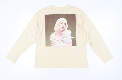 Zara Girls Beige Billie Eilish Long Sleeve Graphic T-Shirt 13-14Y