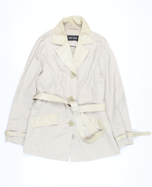 Gerry Weber Women’s Beige Trench Coat Size 18 Belted Mid-Length