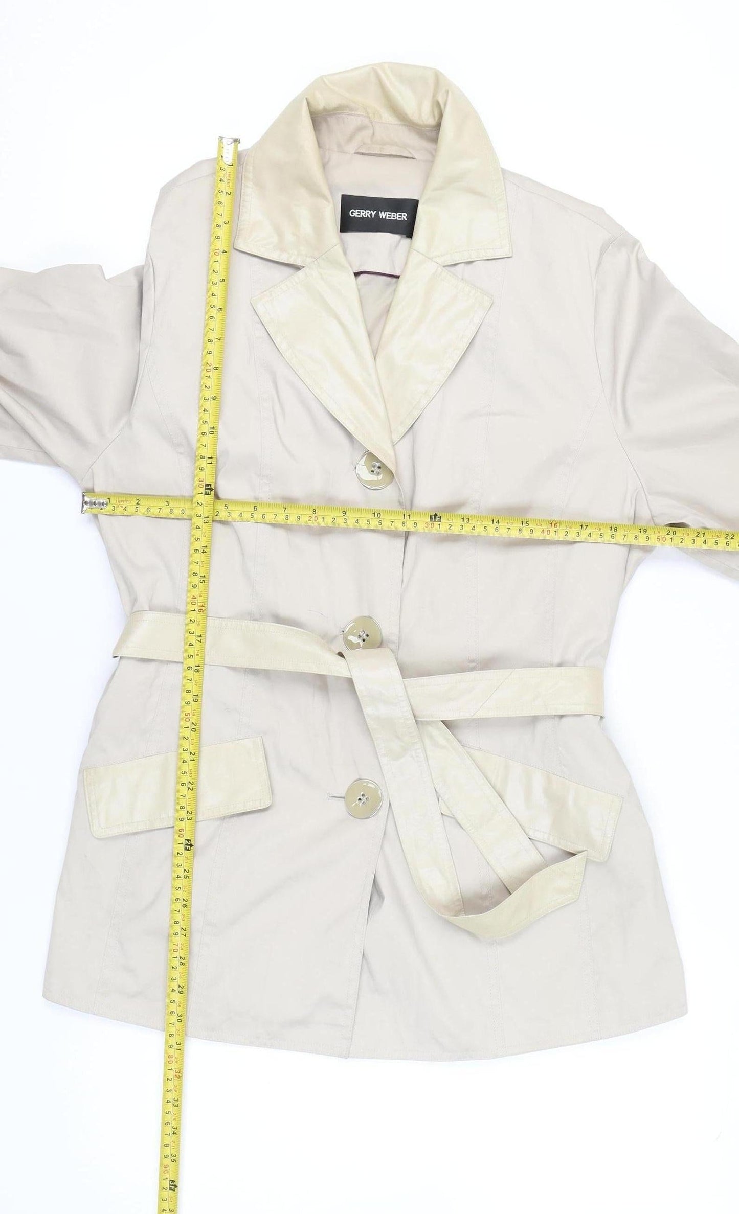 Gerry Weber Women’s Beige Trench Coat Size 18 Belted Mid-Length