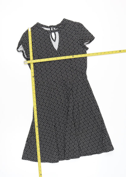Dorothy Perkins Women’s Black Geometric Skater Dress Size 10