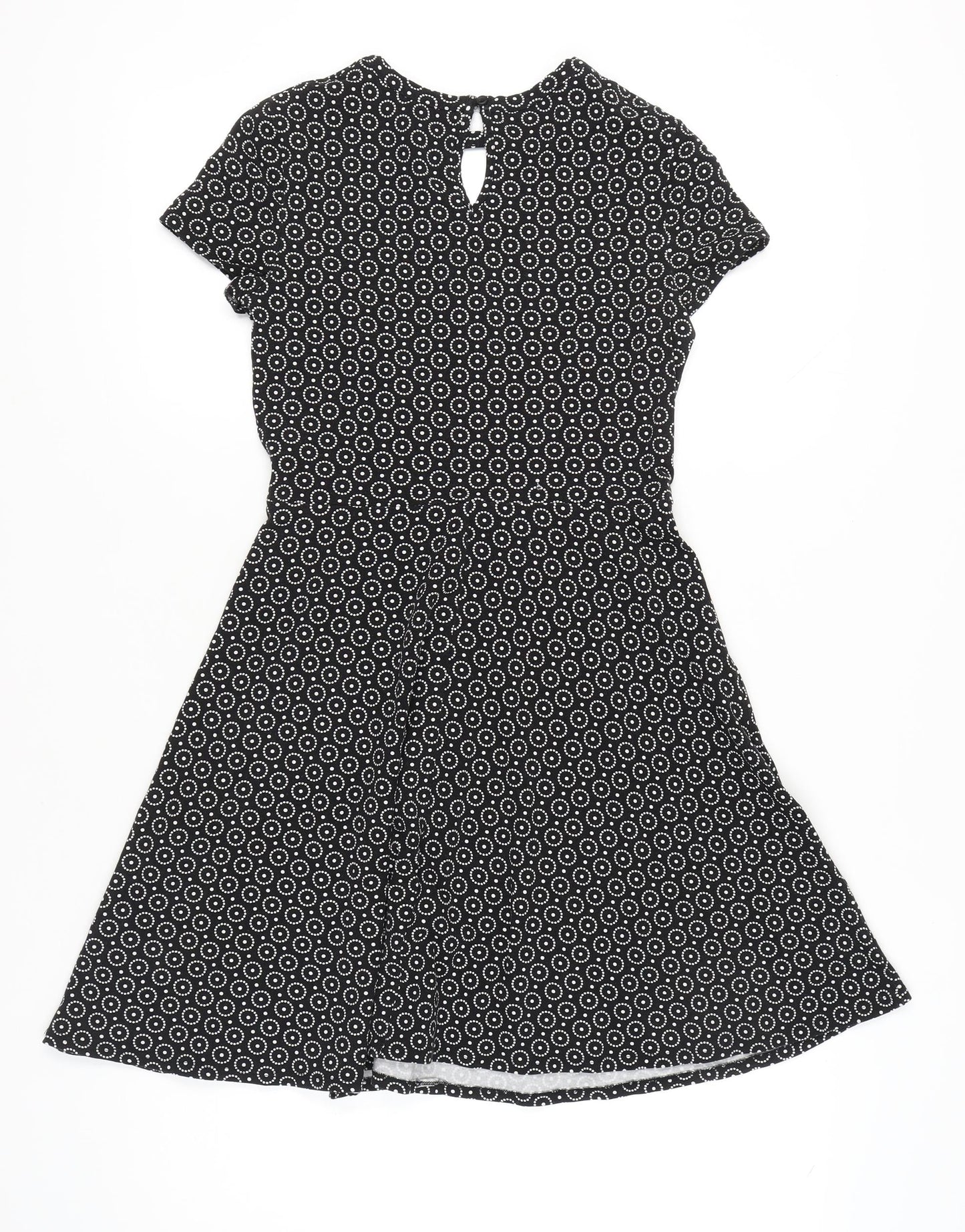 Dorothy Perkins Women’s Black Geometric Skater Dress Size 10