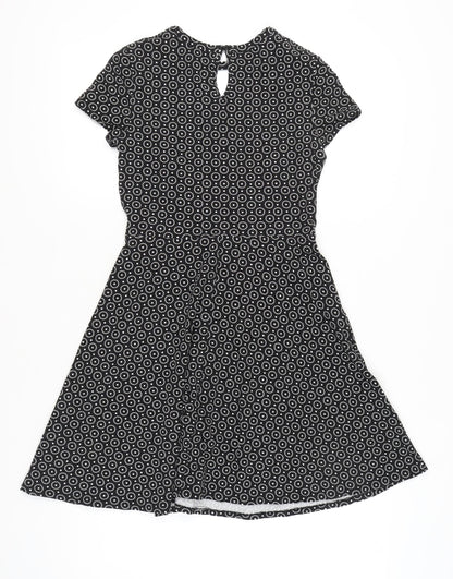 Dorothy Perkins Women’s Black Geometric Skater Dress Size 10