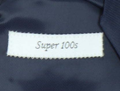 Super 100 Men's Royal Blue Wool Slim Fit Suit Waistcoat 36R Classic Formal