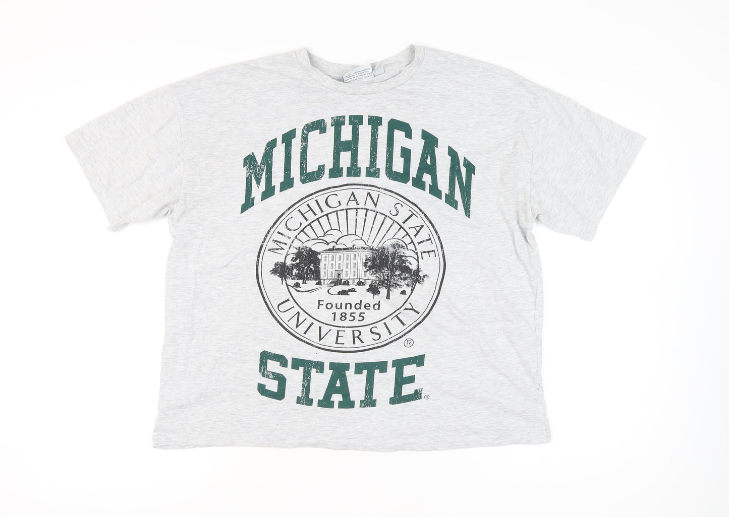 Primark Women’s Grey Michigan State T-Shirt M Short Sleeve Crew Neck
