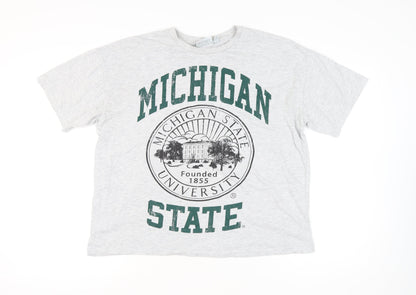 Primark Women’s Grey Michigan State T-Shirt M Short Sleeve Crew Neck