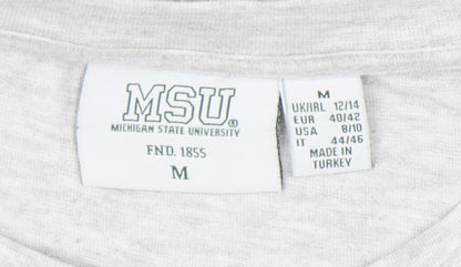 Primark Women’s Grey Michigan State T-Shirt M Short Sleeve Crew Neck