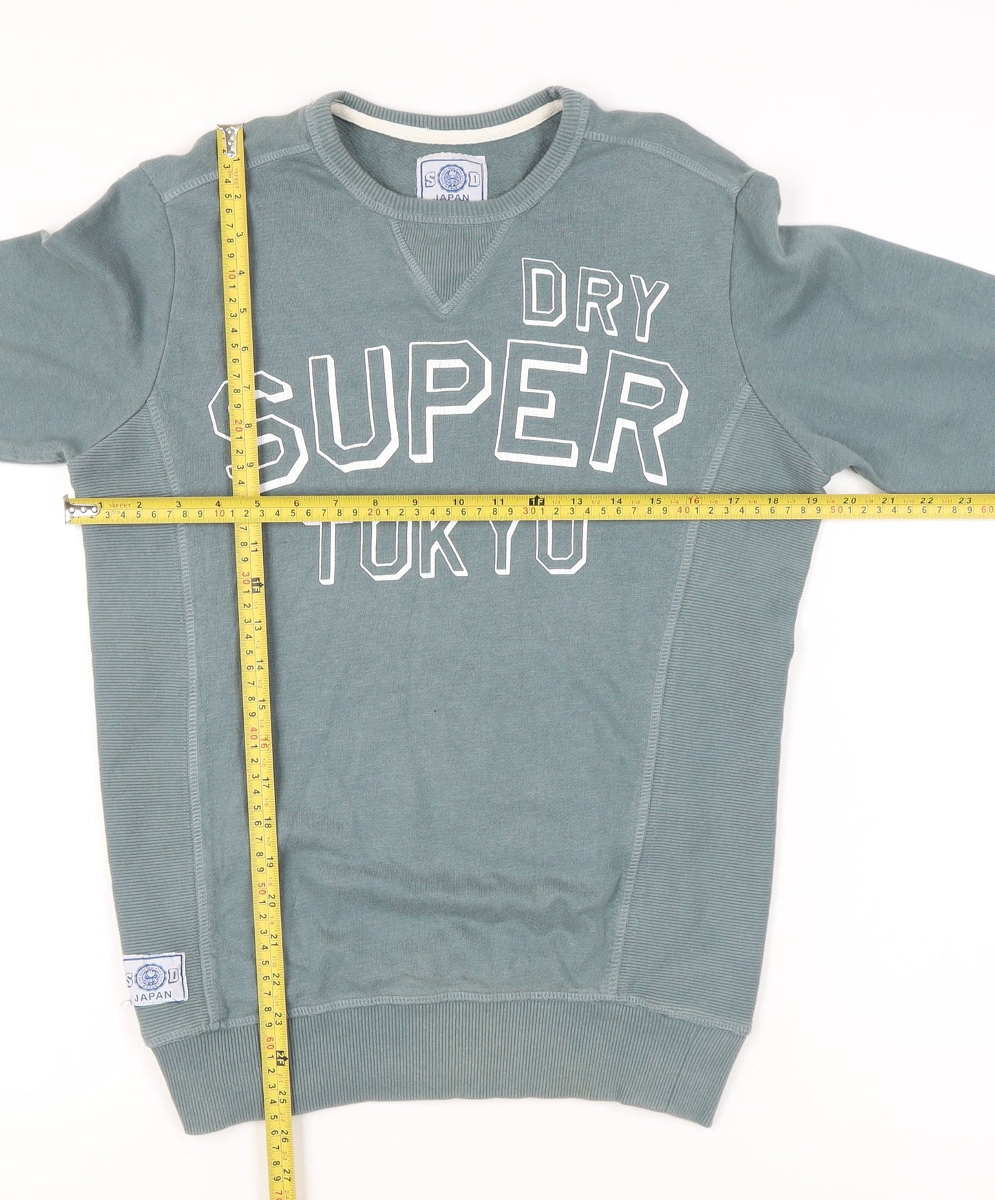Superdry Women’s Blue Sweatshirt S Cotton Logo Print Crew Neck