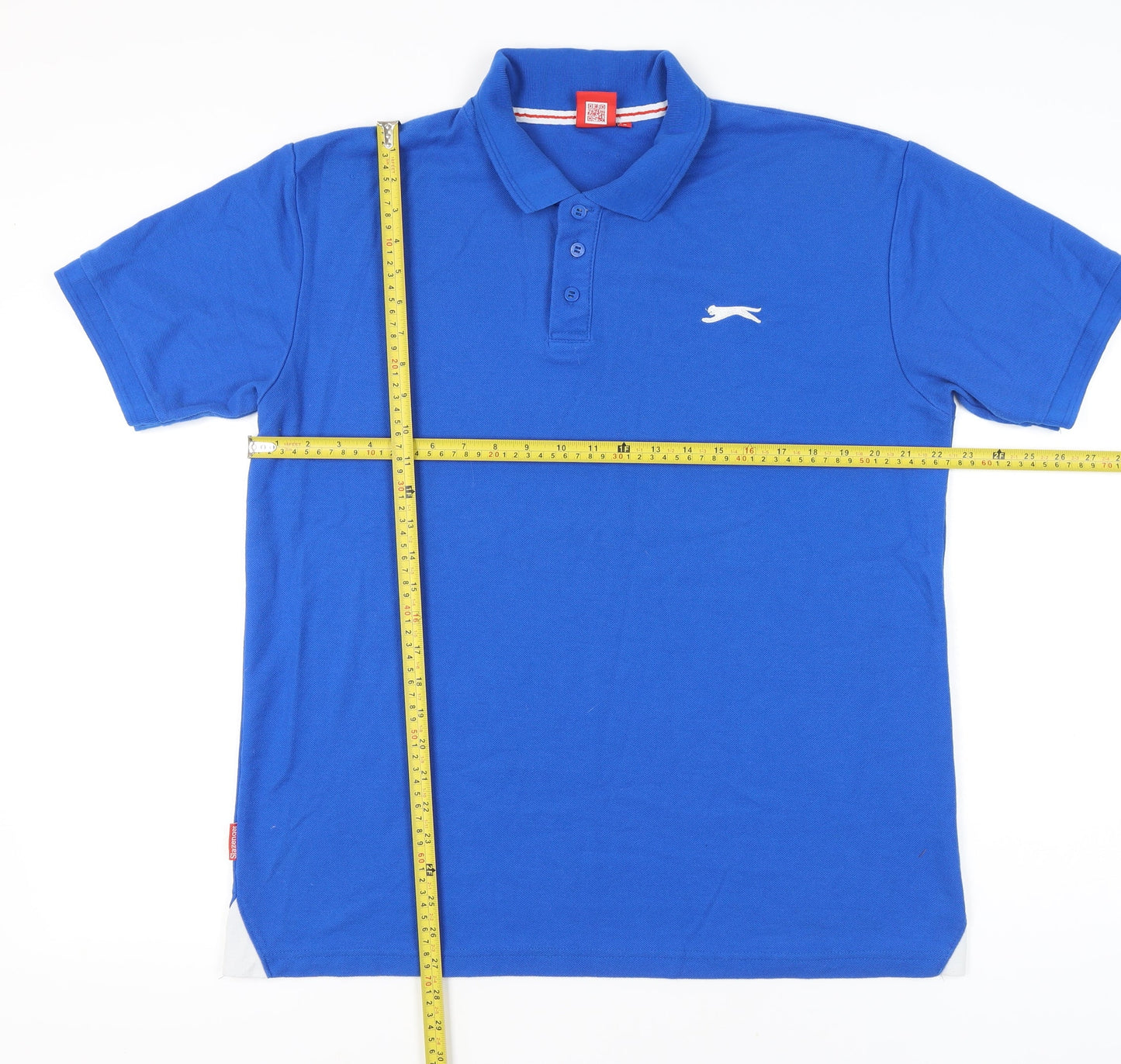 Slazenger Mens Blue Polo Shirt L Regular Fit Short Sleeve Cotton