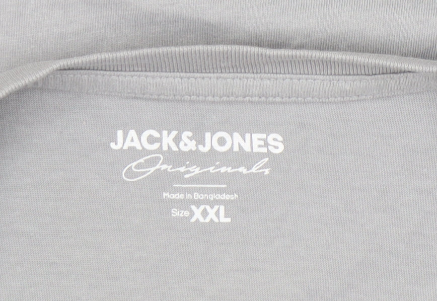 Mens UK Size 2XL JACK & JONES Grey  T-Shirt