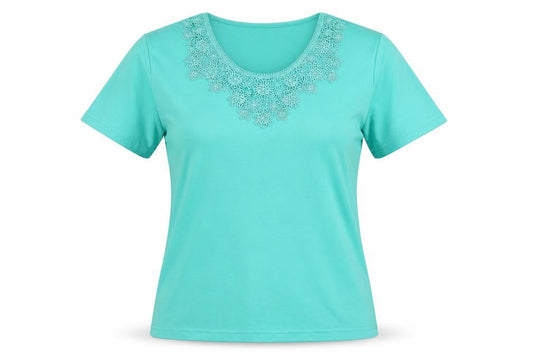 Womens UK Size M Paramour Green Basic T-Shirt