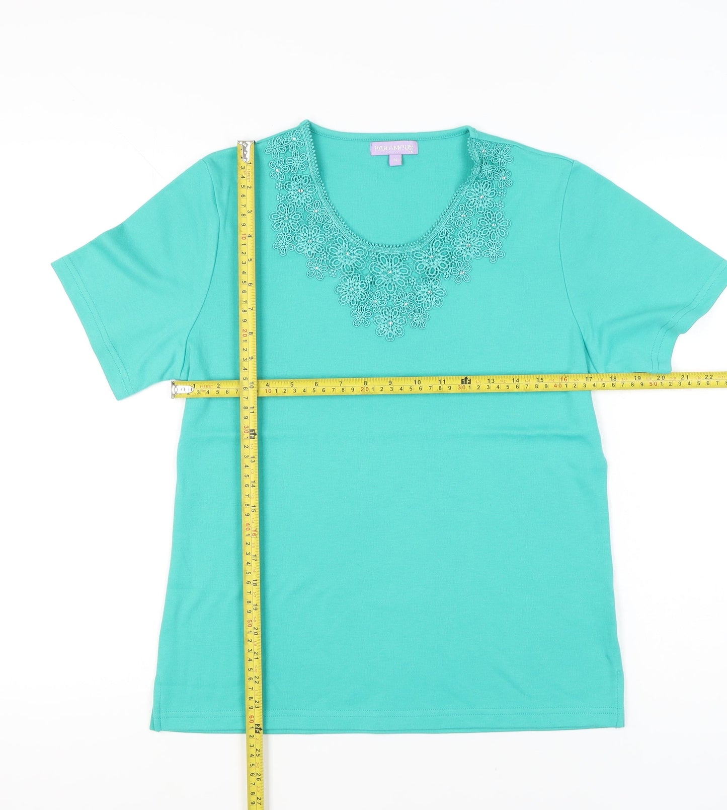 Womens UK Size M Paramour Green Basic T-Shirt