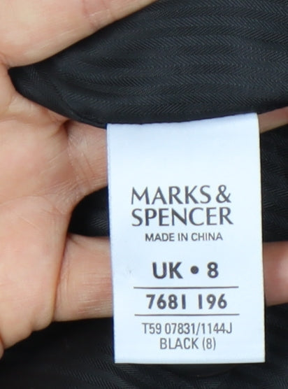 Marks and Spencer Women Black UK 8 Tailored Blazer Jacket