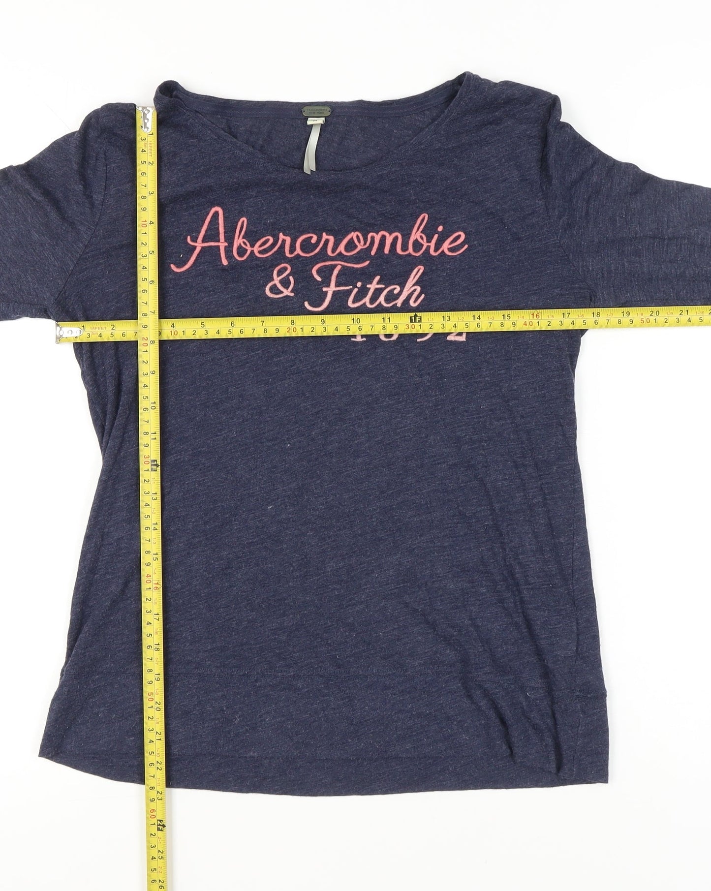 Abercrombie & Fitch Women’s Blue Scoop Neck Long Sleeve T-Shirt M